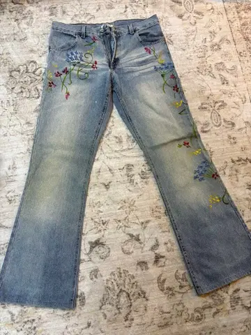 CATERINA LUCCHI 아트 데님 플레어 팬츠