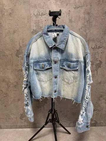 X-girl DISTRESSED CROPPED DENIM JACKET