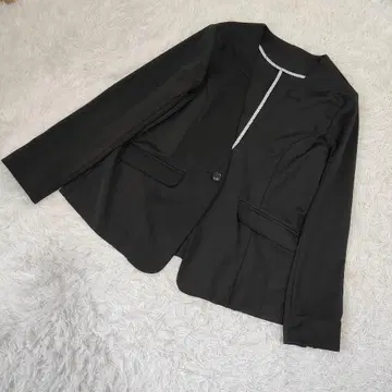 컨디션 최상 IEDIT 발레 핏 노카라 자켓 LL 블랙