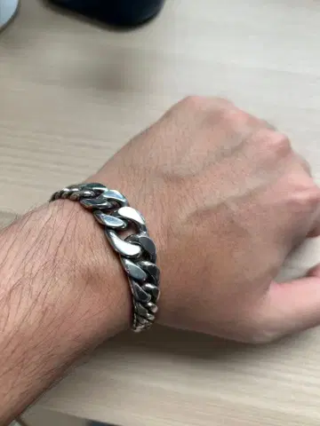 정가 13만 LAVER 실버 925 믹스 체인 팔찌 TAXCO