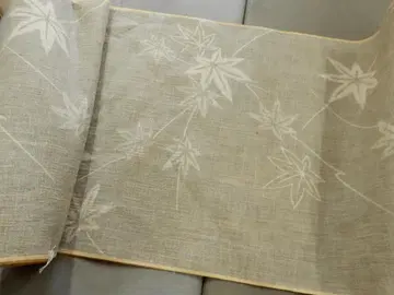 여름용 마 혼방 옷감 단풍 베이지