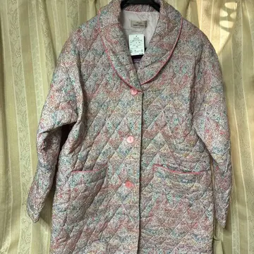 리버티 꽃무늬 충전솜 가운 홈웨어 코트