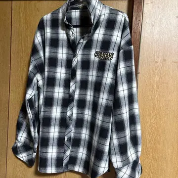 여성용 긴팔 체크 셔츠 레오파드 무늬