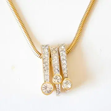 스와로브스키 3연 반지 목걸이