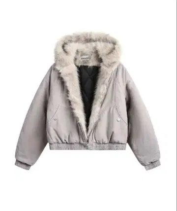 화이트 퍼 후드 자켓