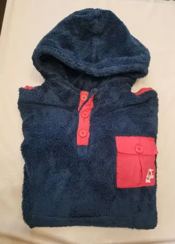 CHUMS 보아 후드 부착 후드티 네이비와 빨간색