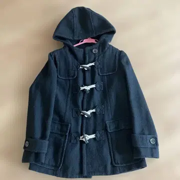 코코딜 블랙 더플 코트 후드 부착 클리닝 완료