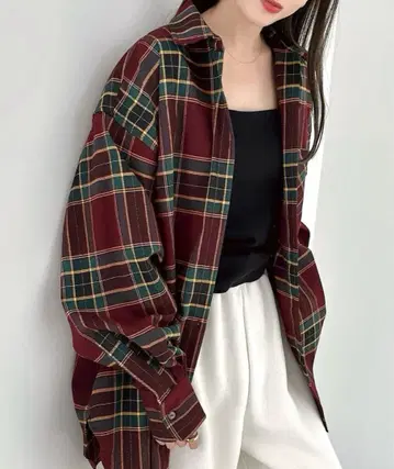 [ 새상품급 ] andme 체크 무늬 카라 셔츠