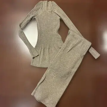 Sov. 리브 편직 팬츠 셋업 36