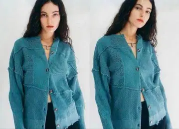 PERVERZE 패치워크 니트 가디건