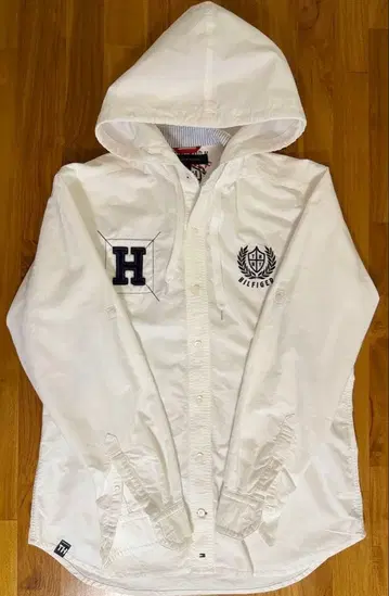 타미힐피거 긴팔 후드티셔츠 화이트 자수 M