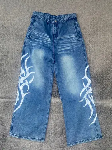 데님 팬츠 y2k 힙합 아메카지 그런지 00s
