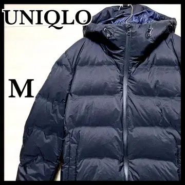 새상품급 유니클로 심리스 다운 후드티 다운 자켓 남성용 M 블랙