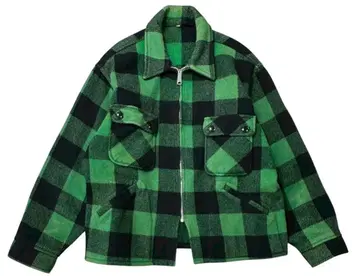 빅 TALON 버팔로 체크 울 자켓 그린/블랙 LL