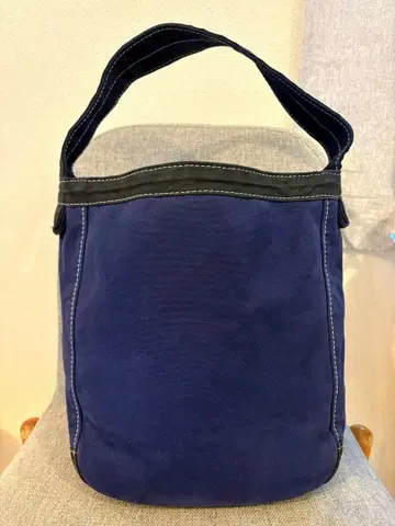 TEMBEA 데님 고트 토트 버킷백 원핸들 네이비