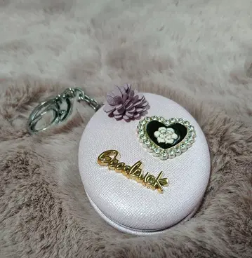 [ 세련된 거울 ] 핑크색 원형 키링