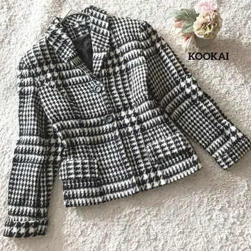 쿠카이 KOOKAI 테일러드 자켓 38 하운드 투스 패턴