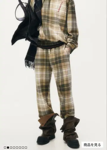 체크 스웨트 팬츠 S 사이즈