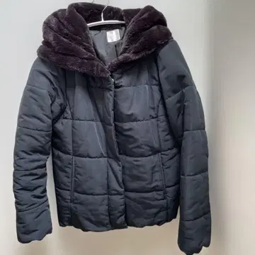 퍼 후드 다운 자켓 블랙 M 사이즈