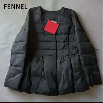 새상품 FENNEL 페플럼 노칼라 다운 블랙 38 야마다 야