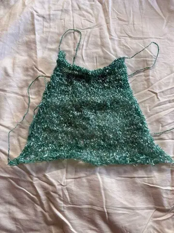 FumikaUchida vinyl strings knitted bib