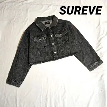 새상품급 [ SUREVE ] 숏 기장 데님 자켓 G 블랙 L 포켓