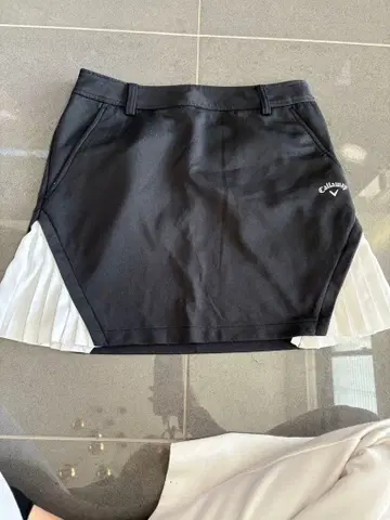 캘러웨이 골프 스커트 블랙/화이트 플리츠