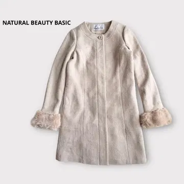 [내추럴 뷰티 베이직] 노카라 코트 고급 트위드 느낌 M