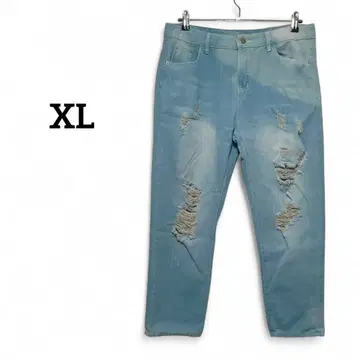 데님 청바지 [ XL ] 라이트 블루 데미지 가공