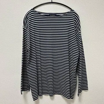 Le minor 루미노아 별주 긴팔 네이비 보더 플레어 슬리브