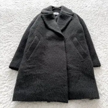 IENA 모헤어 샤기 코트 히든 버튼 빅 칼라 테디베어 여배우 칼라