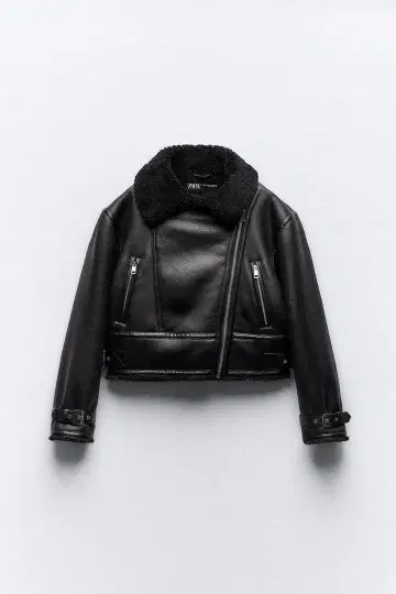 ZARA 블랙 가죽 자켓 블랙