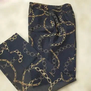 자라 체인 패턴 블랙 골드 슬랙스 M