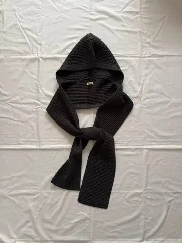 WAFFLE HOOD SCARF CHARCOAL