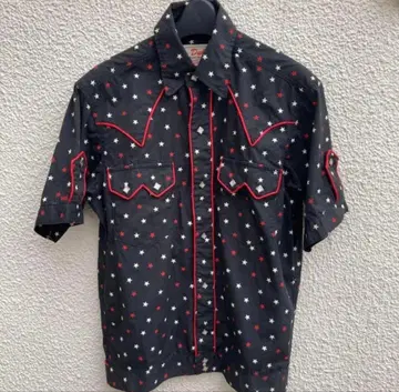 별 패턴 vintage 반팔 웨스턴 셔츠 (90s ~ 00s)