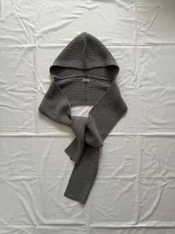 WAFFLE HOOD SCARF GREY