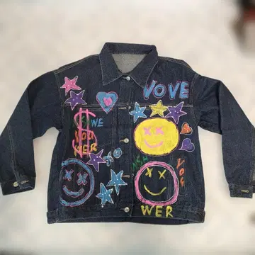 컬러풀 페인트 데님 자켓 VOVE