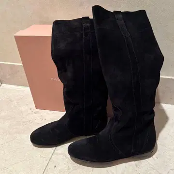 파비오 루스코니 블랙 스웨이드 롱 부츠 박스 포함