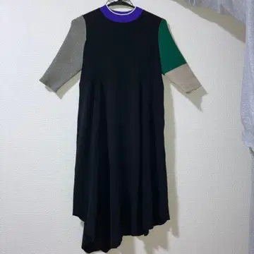 furfur 아지메 컬러 블록 니트 원피스