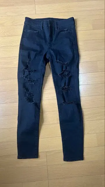 AMERICAN EAGLE 데미지 스키니 데님 블랙