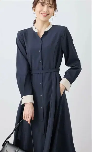 [ 완판템 ] 로페피크닉 배색 모듬 셔츠 원피스