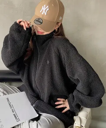 POLO 블랙 보아 자켓 집업