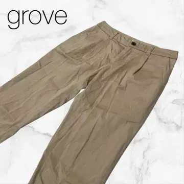 [그로브] 하의 바지 팬츠 베이지 스트레이트 심플 무지 출퇴근 오피스