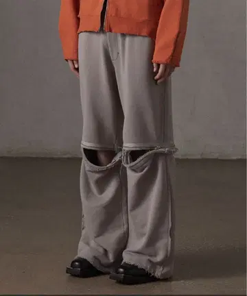 GRANCY 지퍼 디자인 스웨트 팬츠