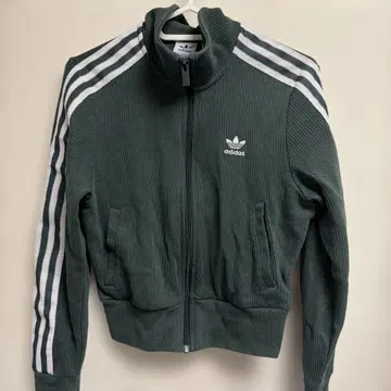 adidas 다크 그린 집업 저지 XS