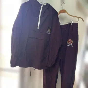 HARVARD x GU 후드티 셋업 보르도 자켓 L 팬츠 M