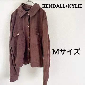 새상품급 KENDALL+KYLIE [M] 브라운 벨로아 자켓 구제 의류