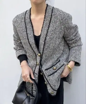 Deuxieme Classe 두지엠 클라세 트위드 자켓