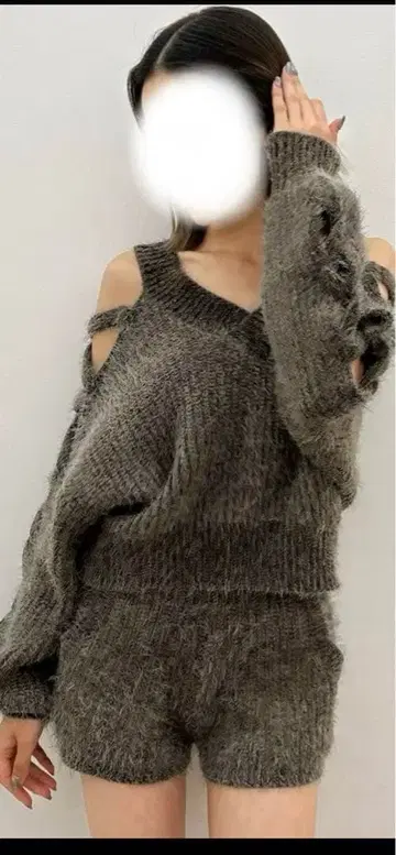 GYDA 샤기 니트 셋업 제이다