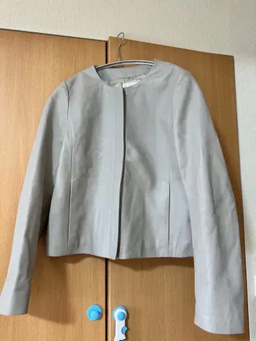 루즈비프 그레이 베이지 가죽 자켓 양가죽